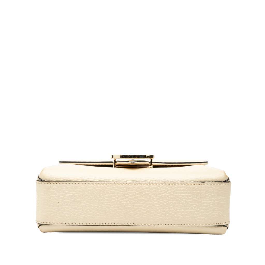 Gucci Small Dollar Calfskin Interlocking G Crossbody White Leather Very good - Inside View