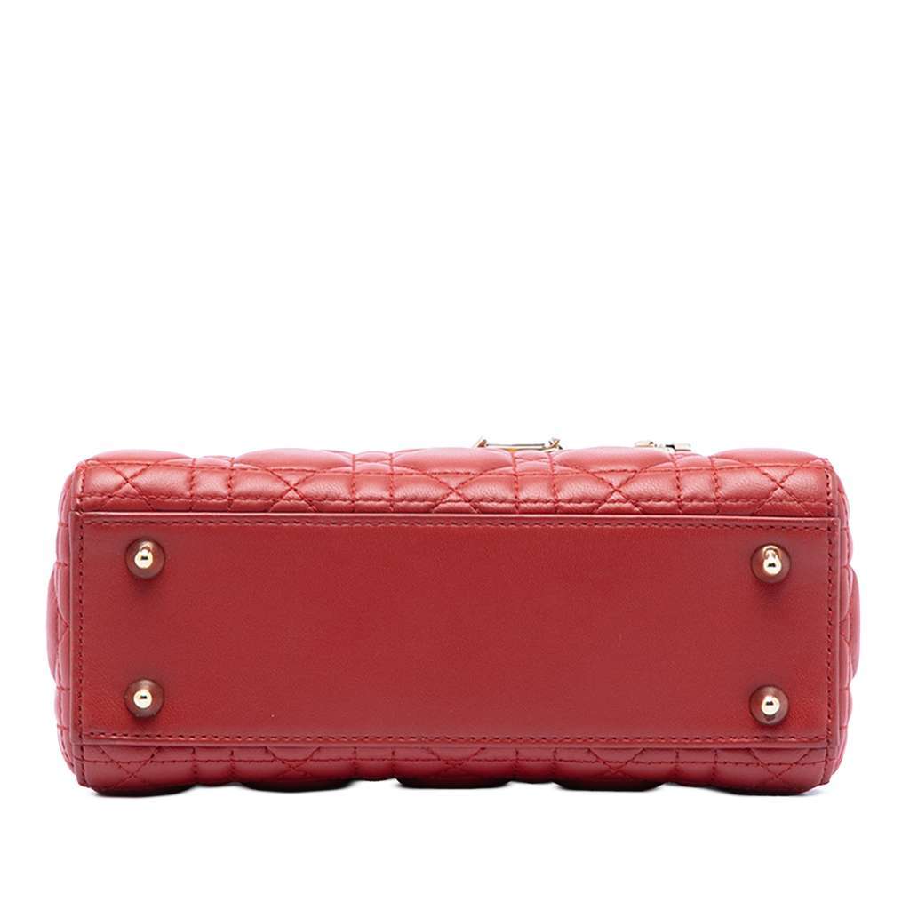 Dior Small Lambskin Cannage My ABCDior Lady Dior Red Leather Very good - Inside View