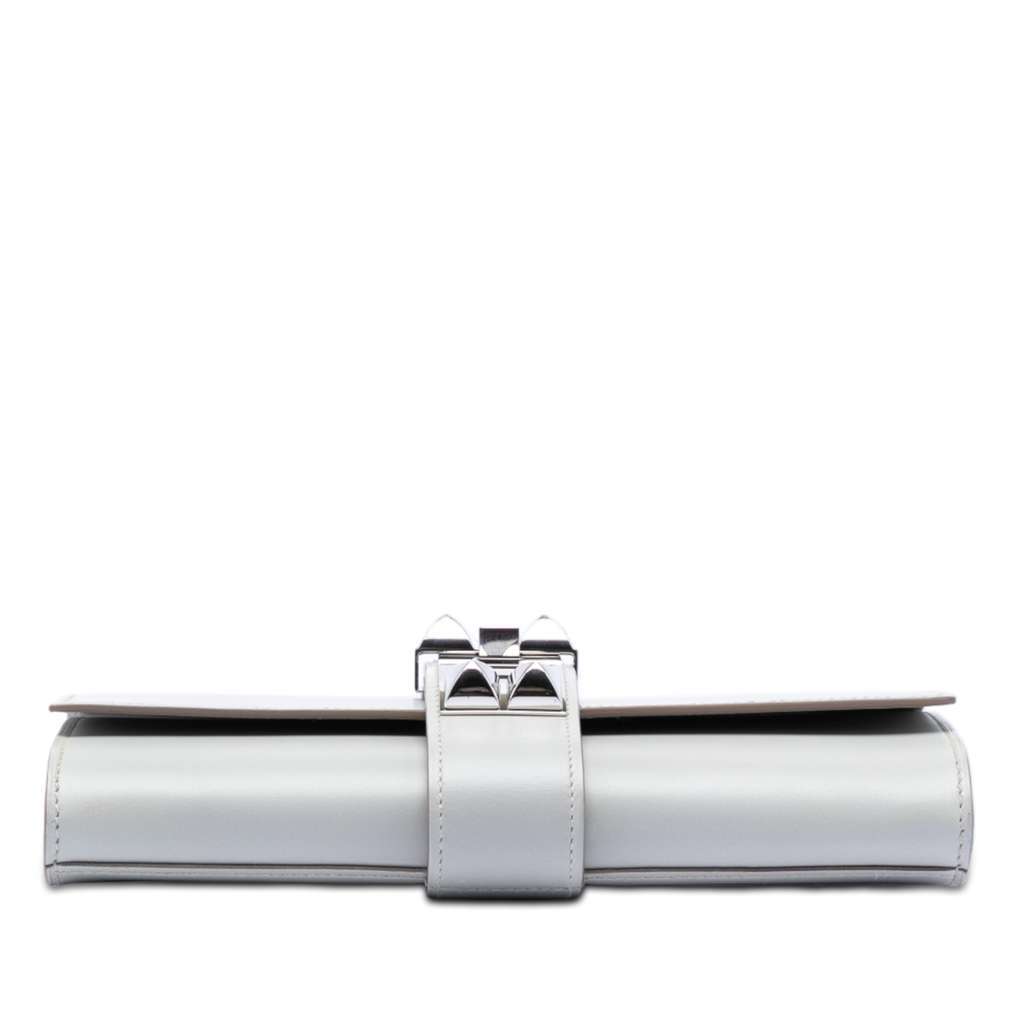 Hermès Tadelakt Medor Clutch 23 Grey Leather Good condition - Inside View