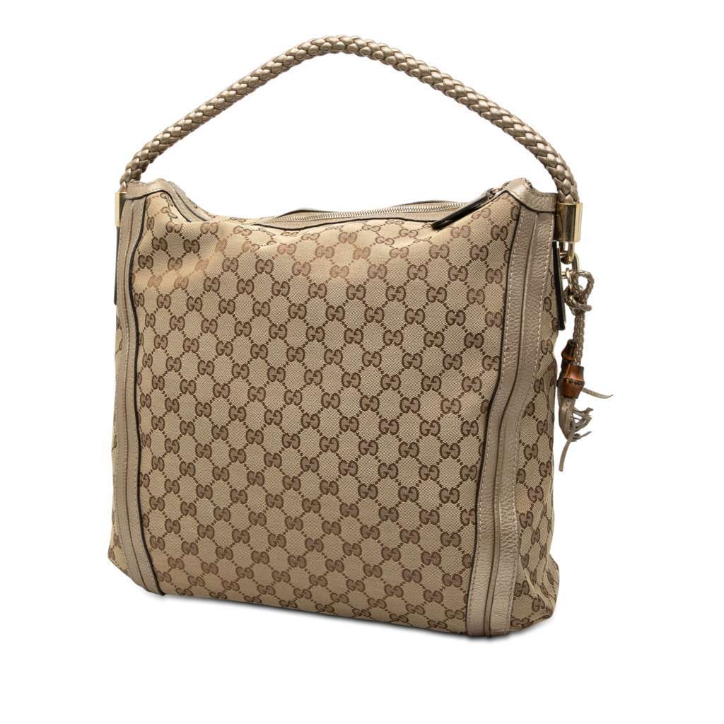 Gucci Large GG Canvas Bella Shoulder Bag Brown Canvas Very good condition - Back View