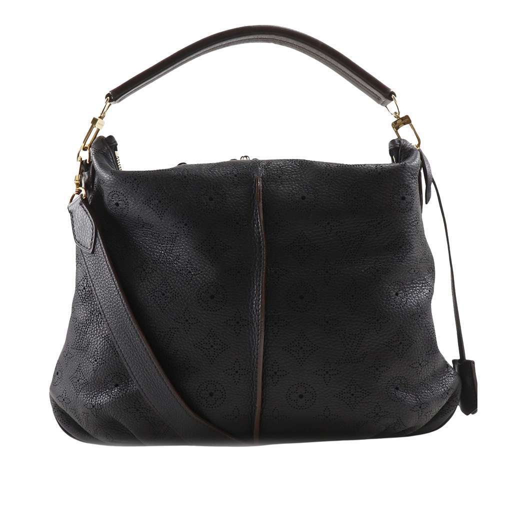 Louis Vuitton Monogram Mahina Selene MM Black Leather Very good condition - Front View