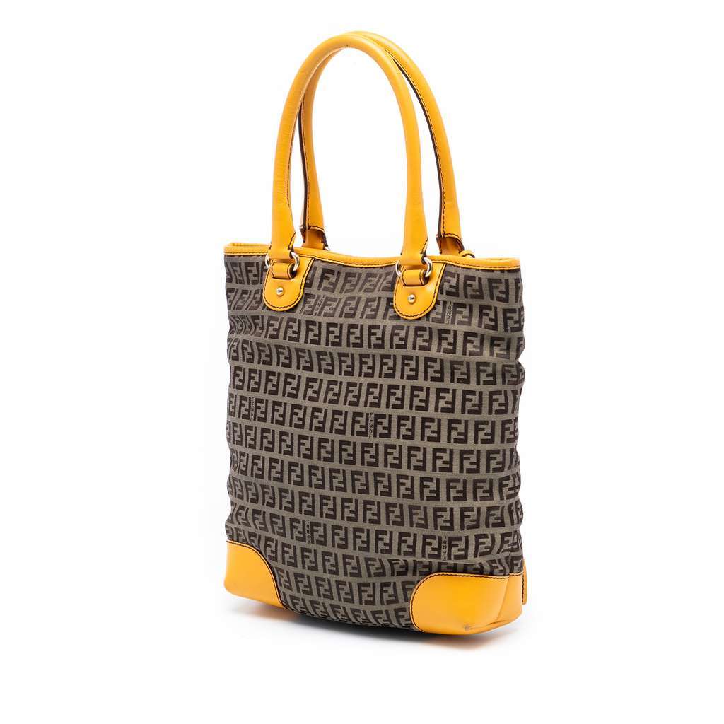 Fendi Zucchino Canvas Chef Front Pocket Shopping Tote Brown Canvas Very good - Back View