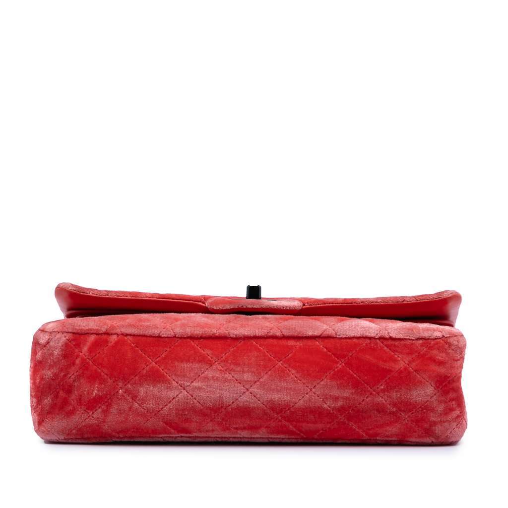 Chanel Medium Classic Velvet Double Flap Red Velvet Very good - Inside View