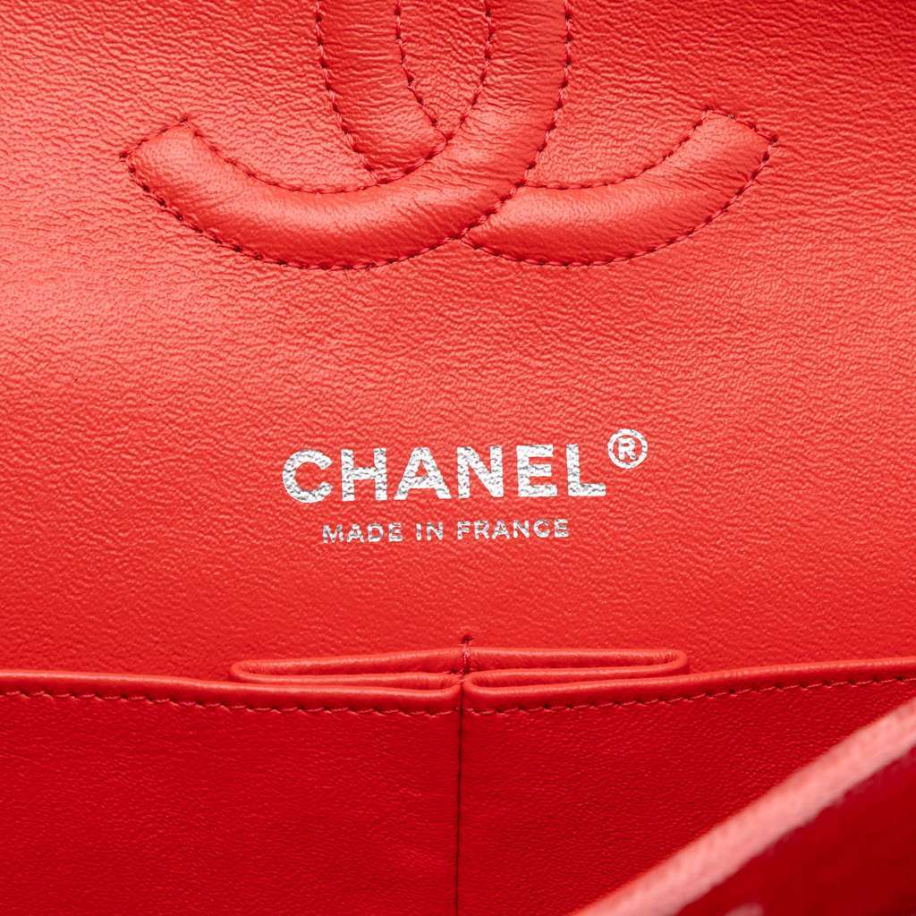 Chanel Medium Classic Velvet Double Flap Red Velvet Very good - Box View