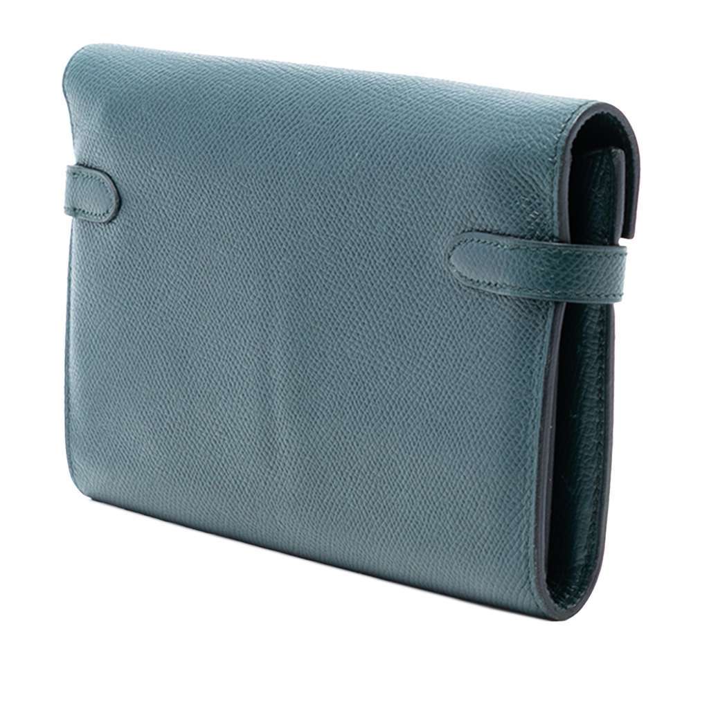 Hermès Epsom Kelly Longue Wallet Green Leather Good condition - Back View