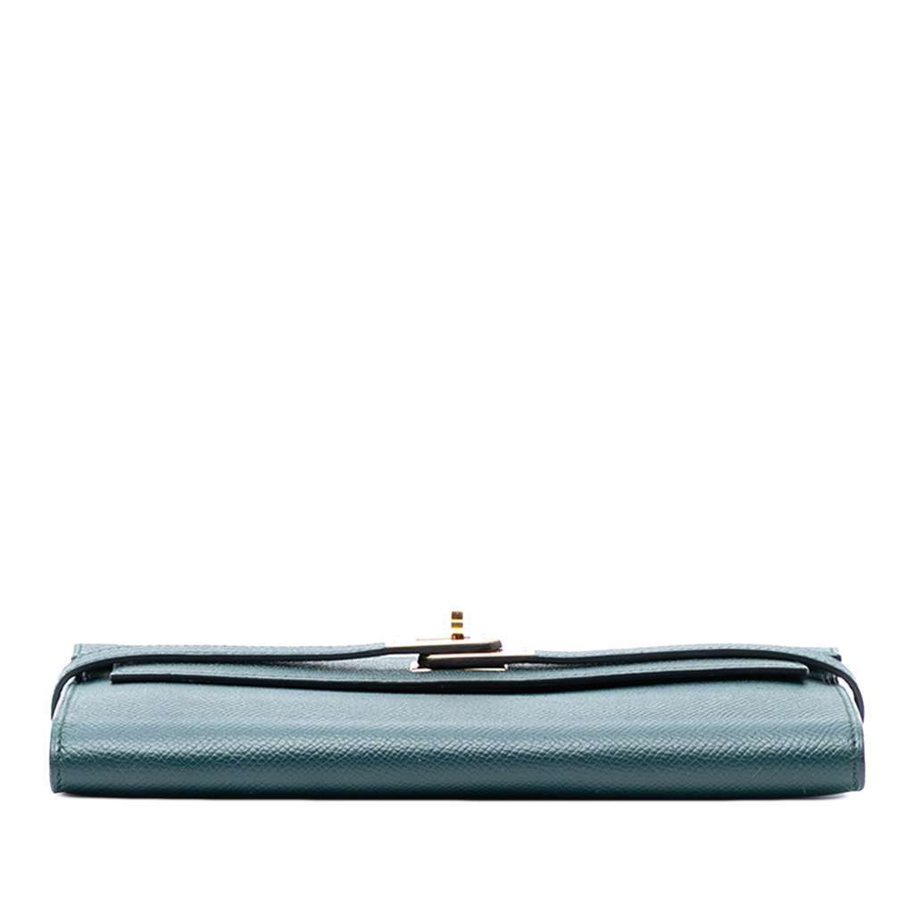 Hermès Epsom Kelly Longue Wallet Green Leather Good condition - Inside View