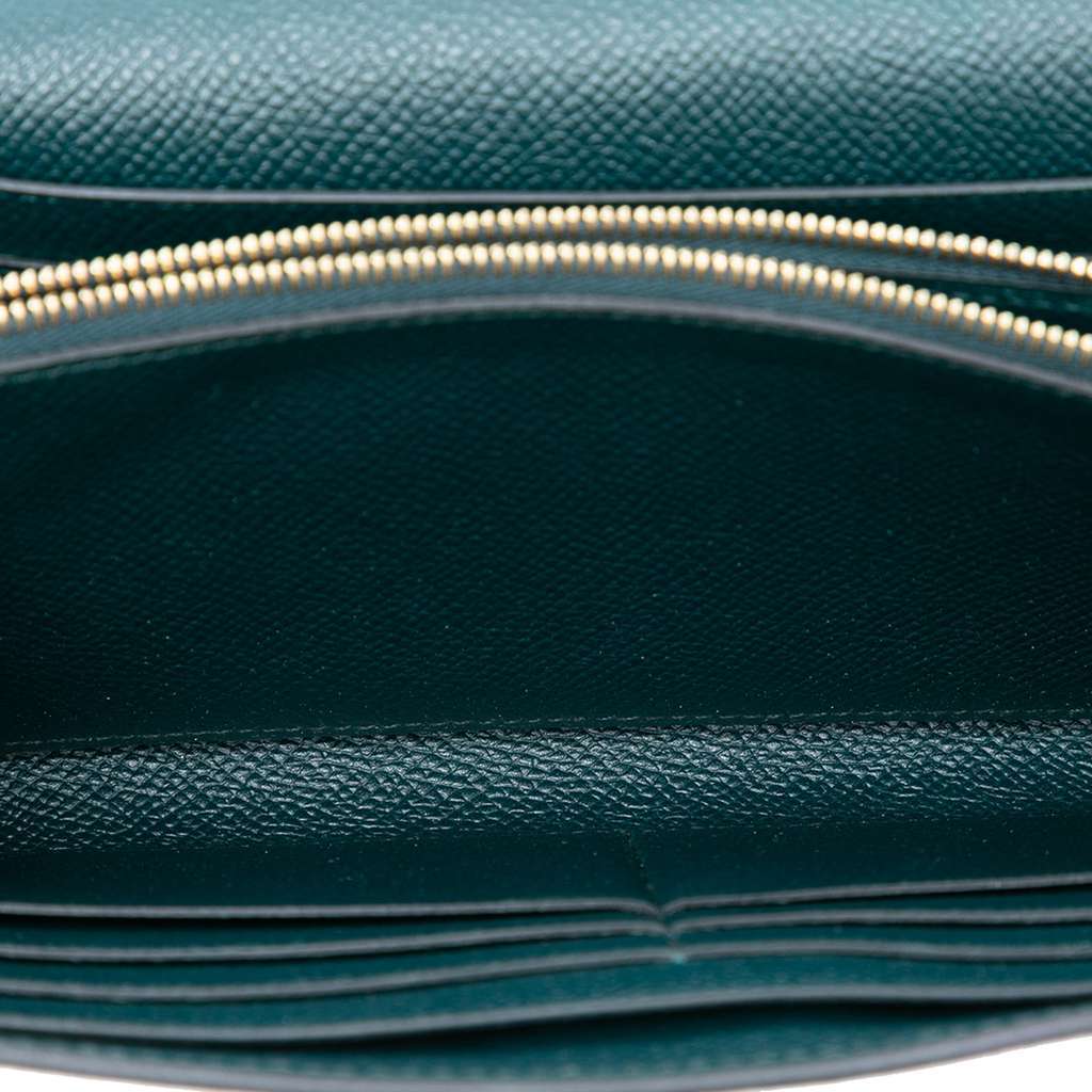 Hermès Epsom Kelly Longue Wallet Green Leather Good condition - Model View