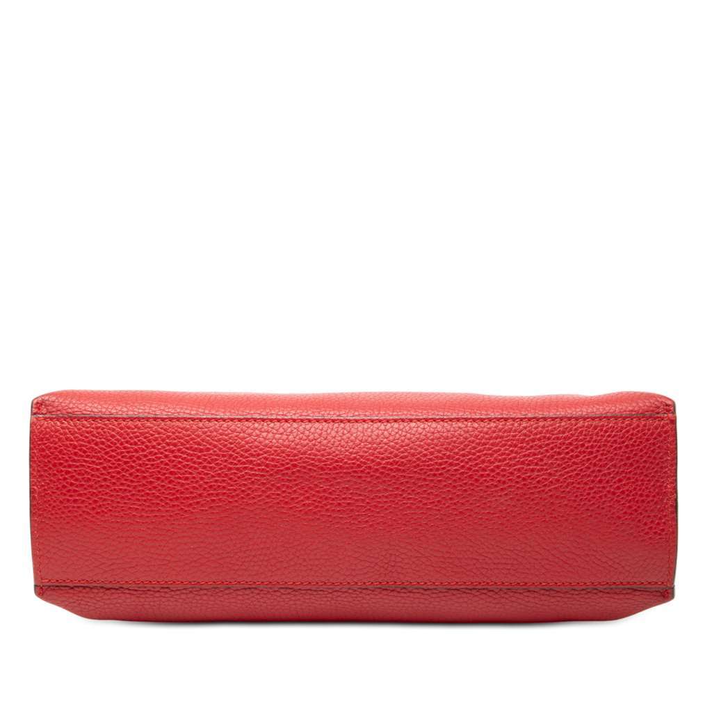 Gucci Small Leather Bamboo Daily Satchel Red Leather Very good - Inside View