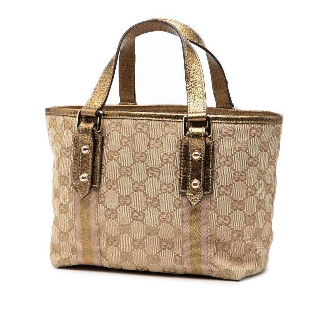 Gucci GG Canvas Jolicoeur Handbag Brown Canvas Very good - Back View