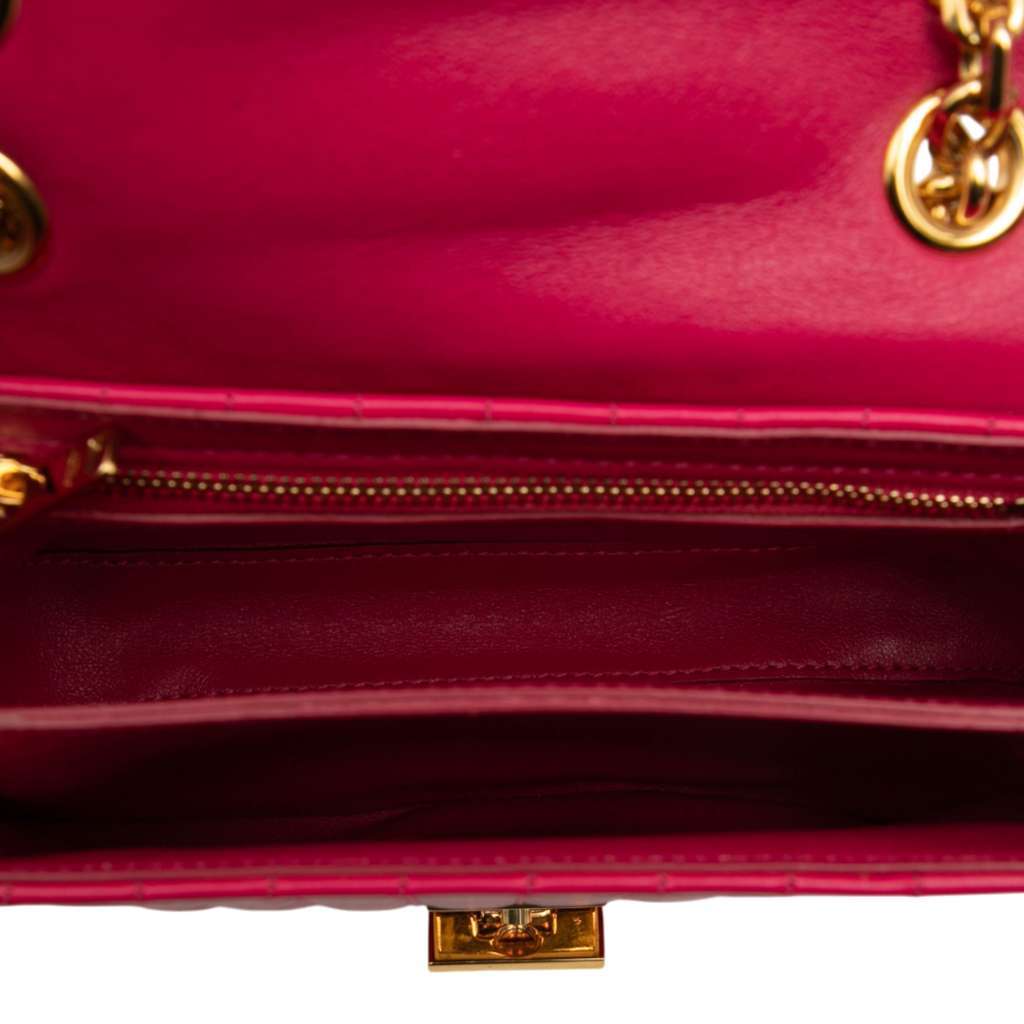 Celine Small Quilted Calfskin C Bag Pink Leather Very good - Model View
