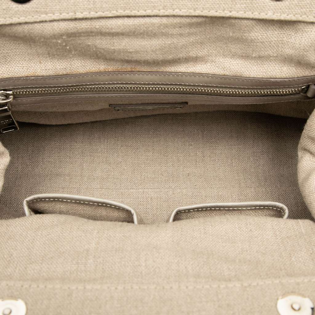 Prada Canvas Canapa Mistolino Frame Satchel White Canvas Very good - Model View
