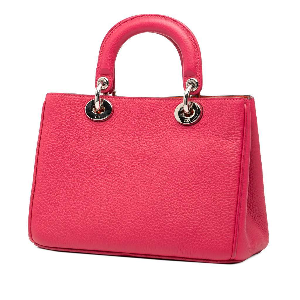 Dior Mini Leather Diorissimo Satchel Pink Leather Very good condition - Back View
