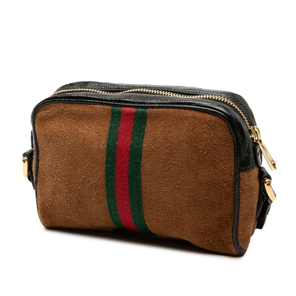 Gucci Mini Suede Ophidia Crossbody Brown Leather Very good - Back View