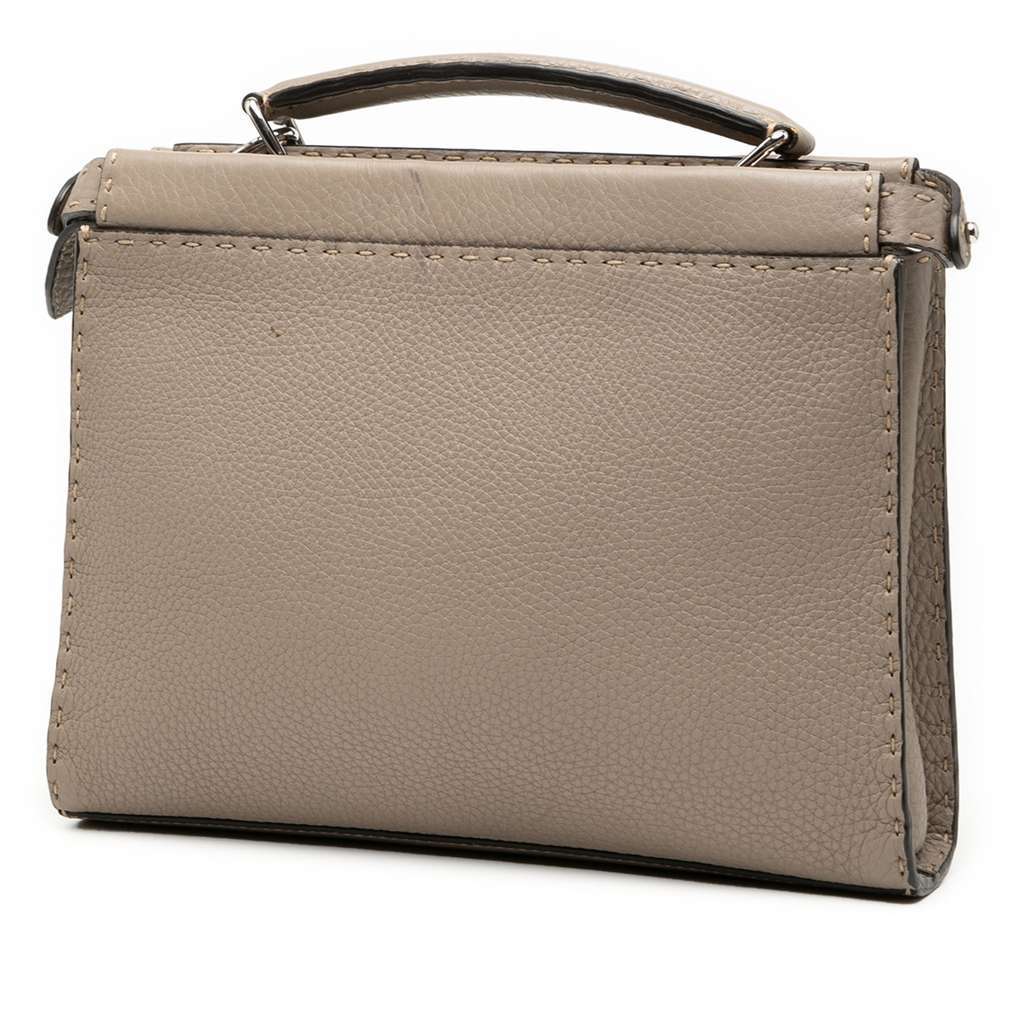 Fendi Sue Tilley Mini Calfskin Romano Selleria Banana Peekaboo Iconic Fit Satchel Brown Leather Very good - Back View