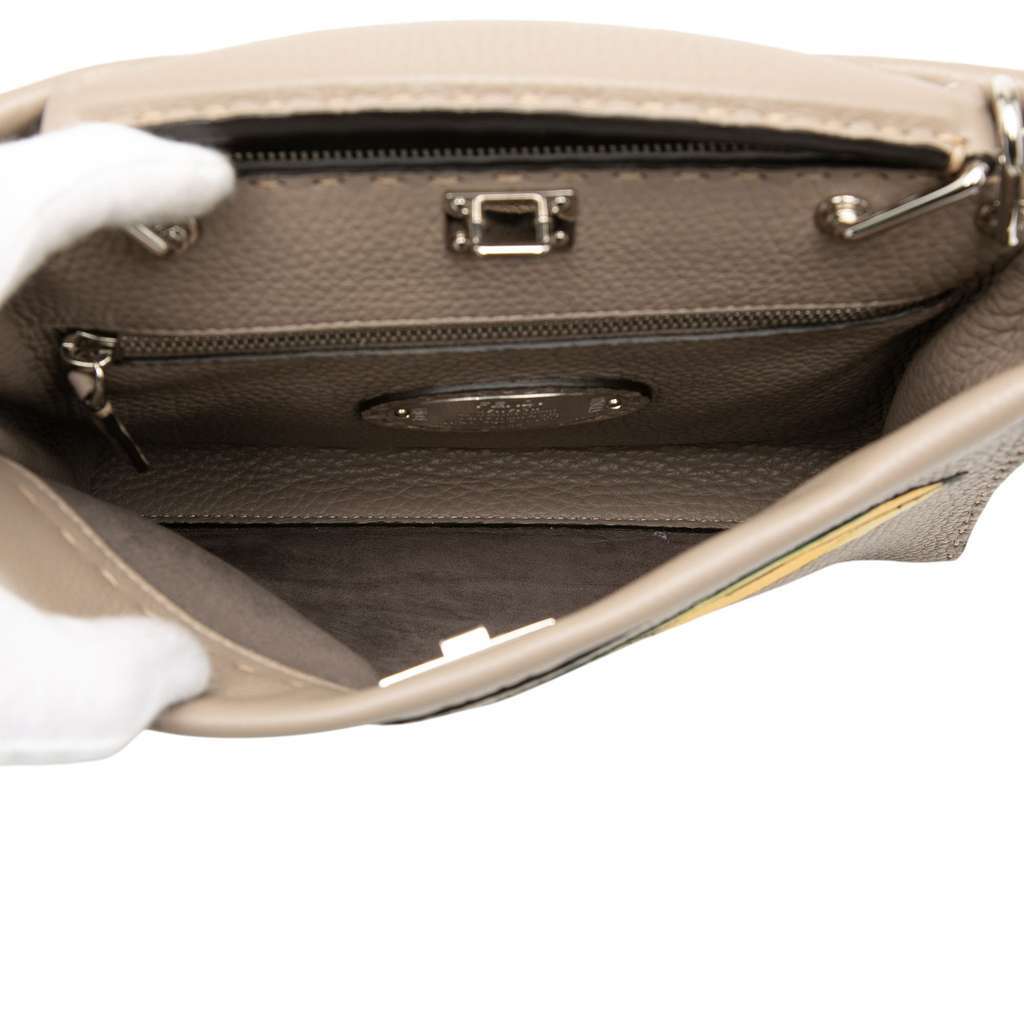 Fendi Sue Tilley Mini Calfskin Romano Selleria Banana Peekaboo Iconic Fit Satchel Brown Leather Very good - Model View