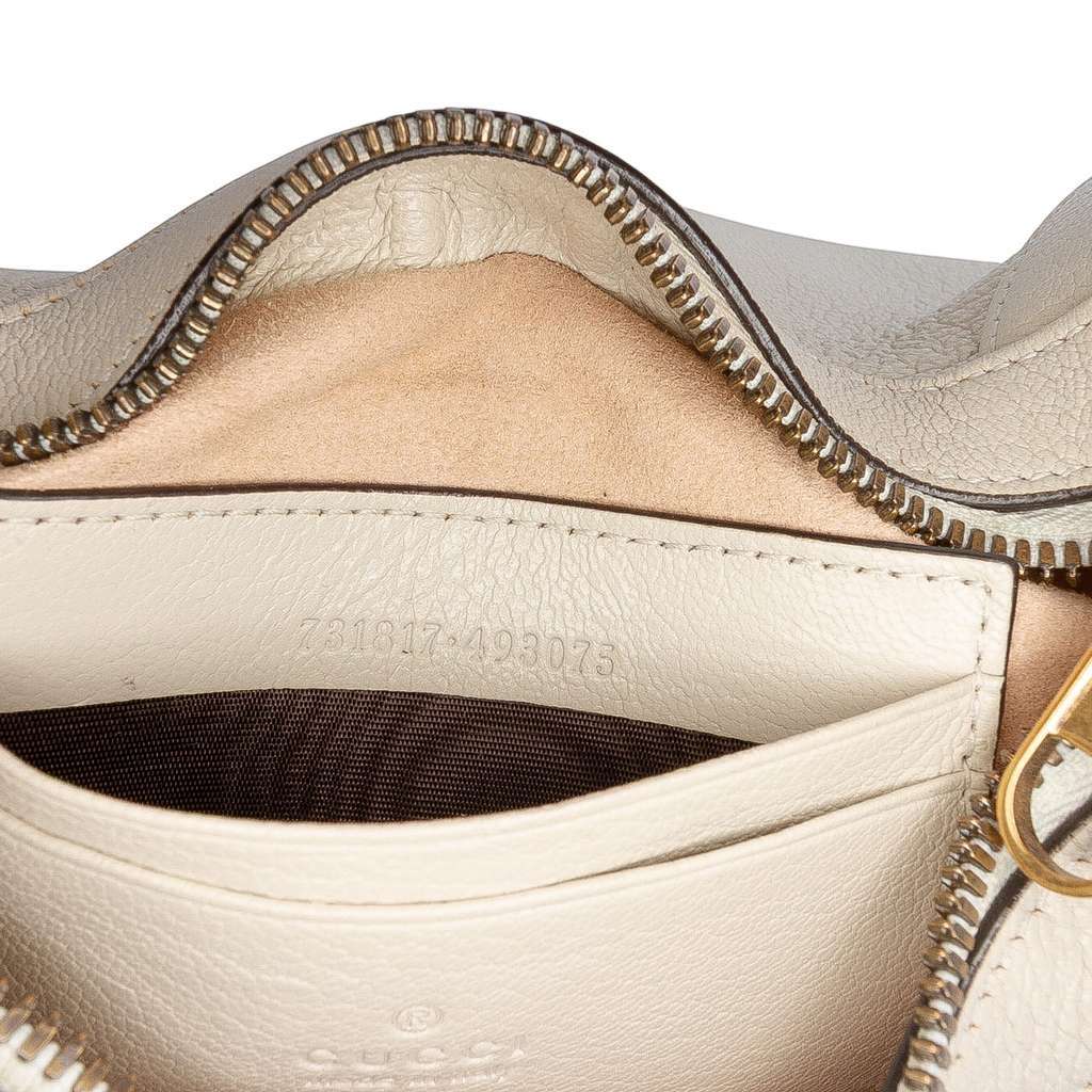 Gucci Small Calfskin Aphrodite Satchel White Leather Very good condition - Box View