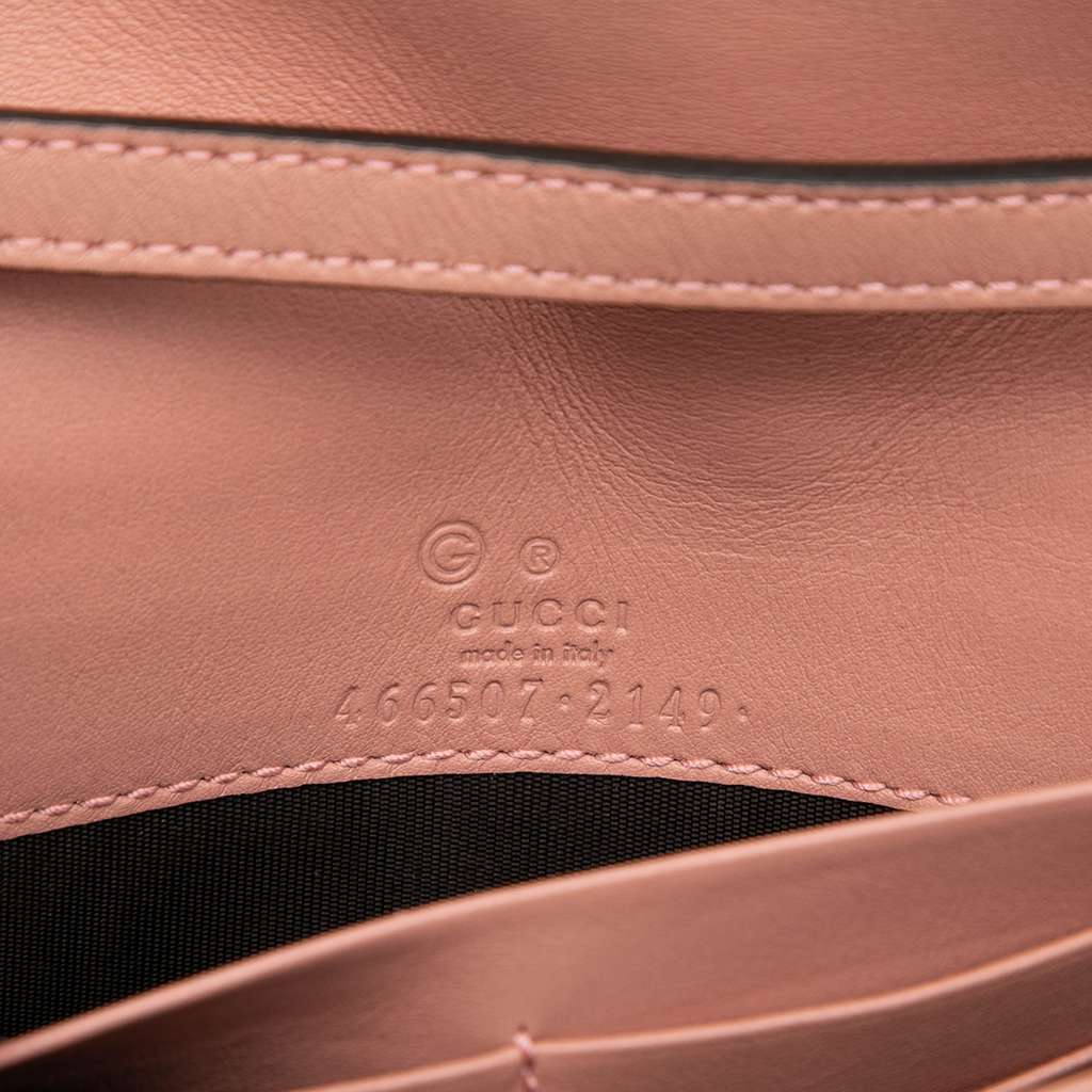Gucci Microguccissima Wallet on Strap Pink Leather Very good - Box View