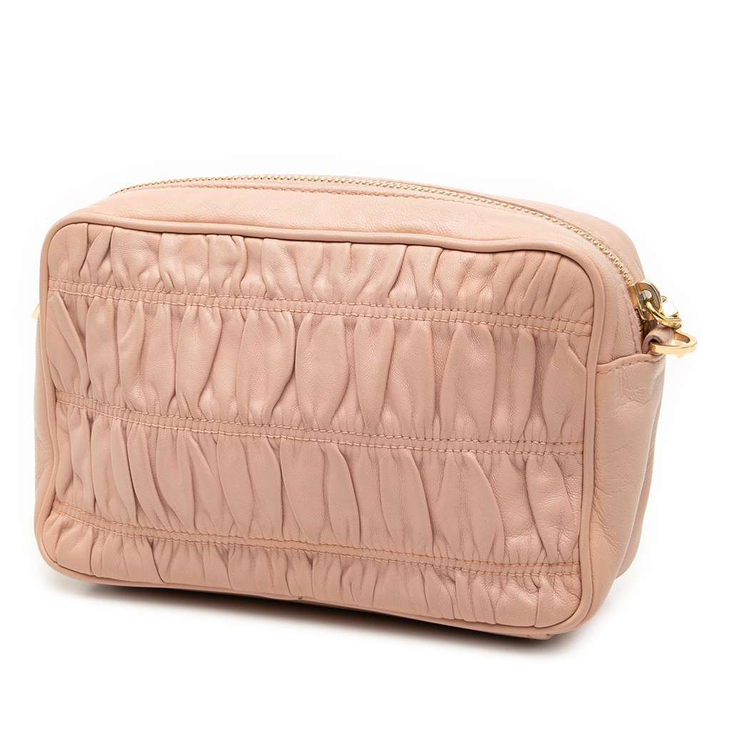 Prada Nappa Gaufre Camera Bag Brown Leather Very good - Back View