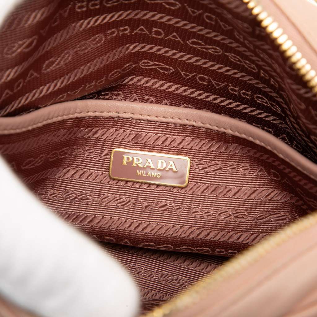 Prada Nappa Gaufre Camera Bag Brown Leather Very good - Box View