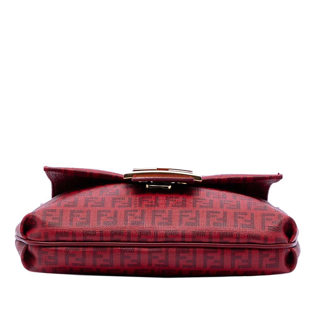 Fendi Zucchino Spalmati Crossbody Red Canvas Very good - Inside View
