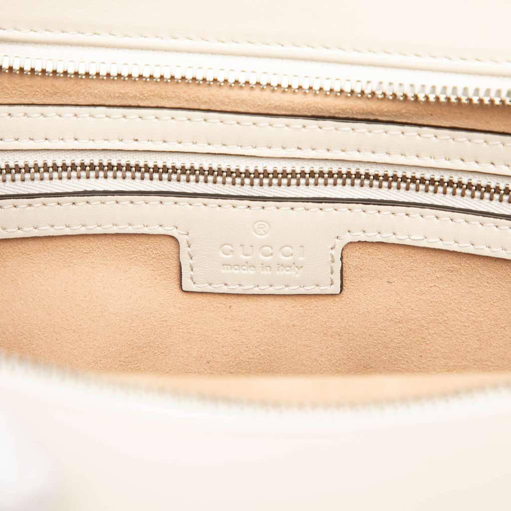 Gucci Small Leather Petite GG Tote White Leather Very good - Box View