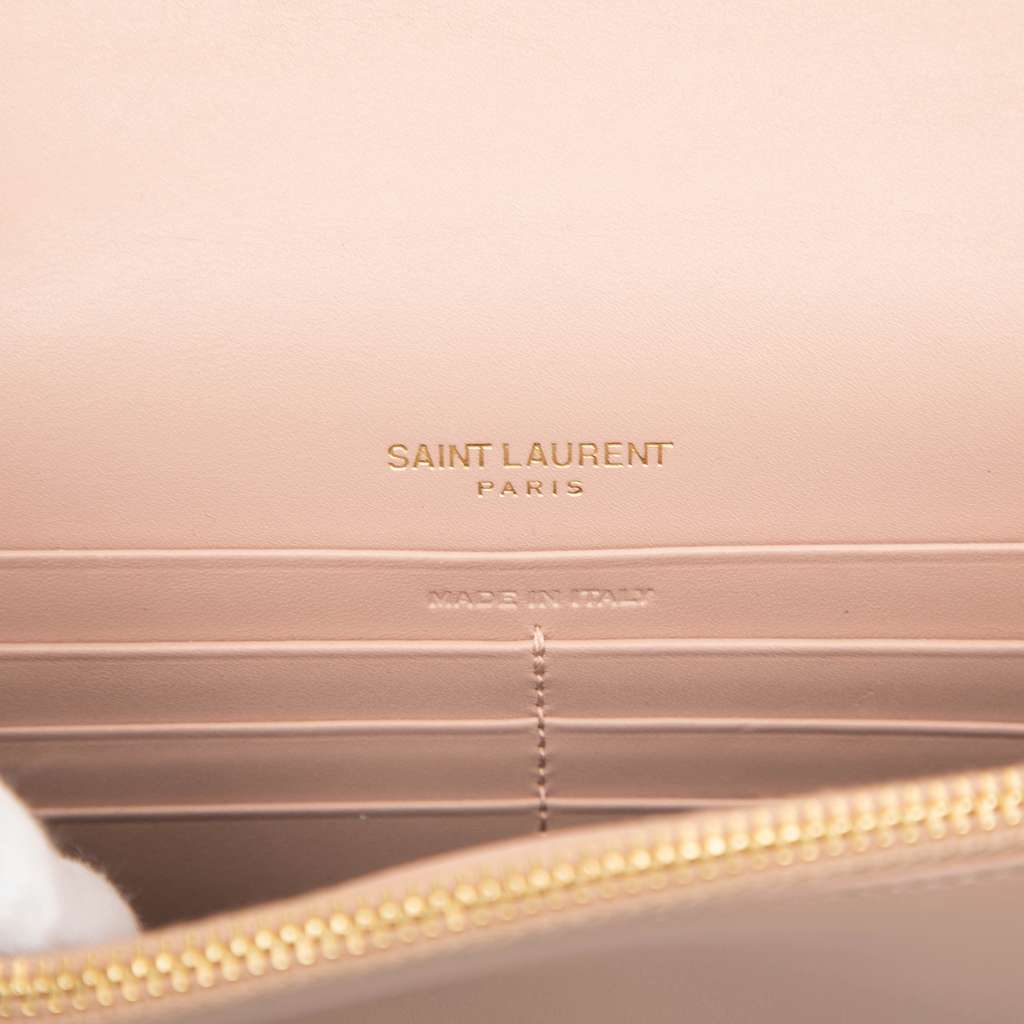 Saint Laurent Smooth Calfskin Monogram Kate Tassel Wallet on Chain Pink Leather Very good - Box View