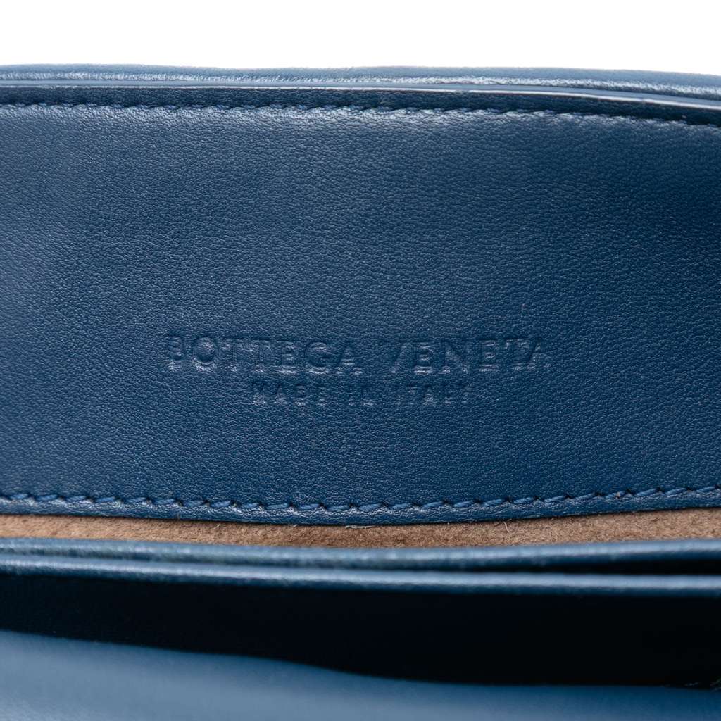 Bottega Veneta Baby Nappa Intrecciato Olimpia Crossbody Blue Leather Good - Box View