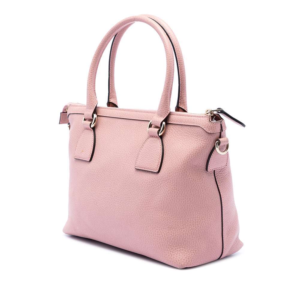 Gucci Dollar Calfskin GG Charm Satchel Pink Leather Very good - Back View