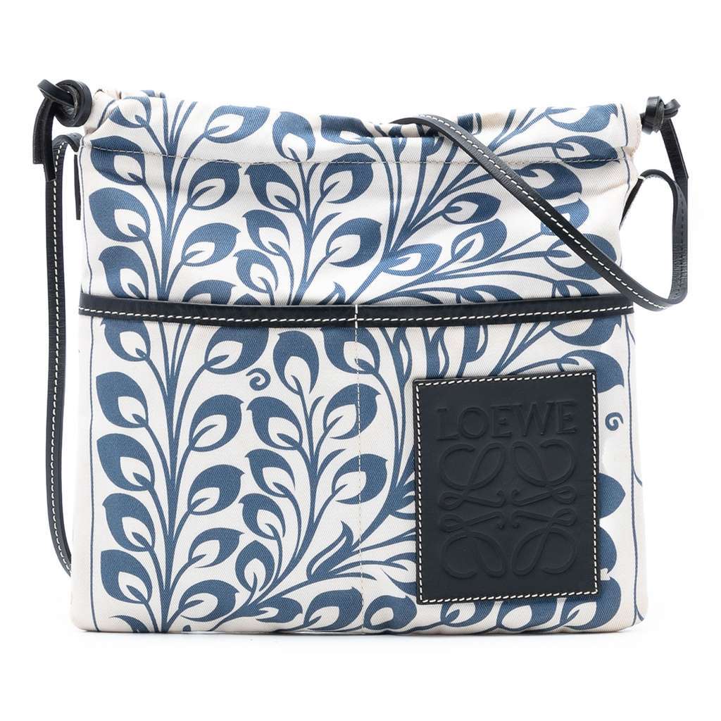 Loewe Canvas Anagram Drawstring Crossbody White Canvas Very good - Front View