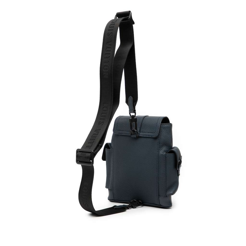 Louis Vuitton Taurillon Christopher XS Blue Leather Very good - Back View