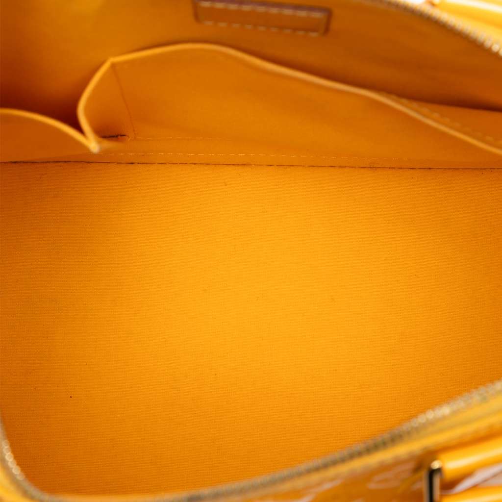 Louis Vuitton Monogram Vernis Alma PM Yellow Leather Good - Model View