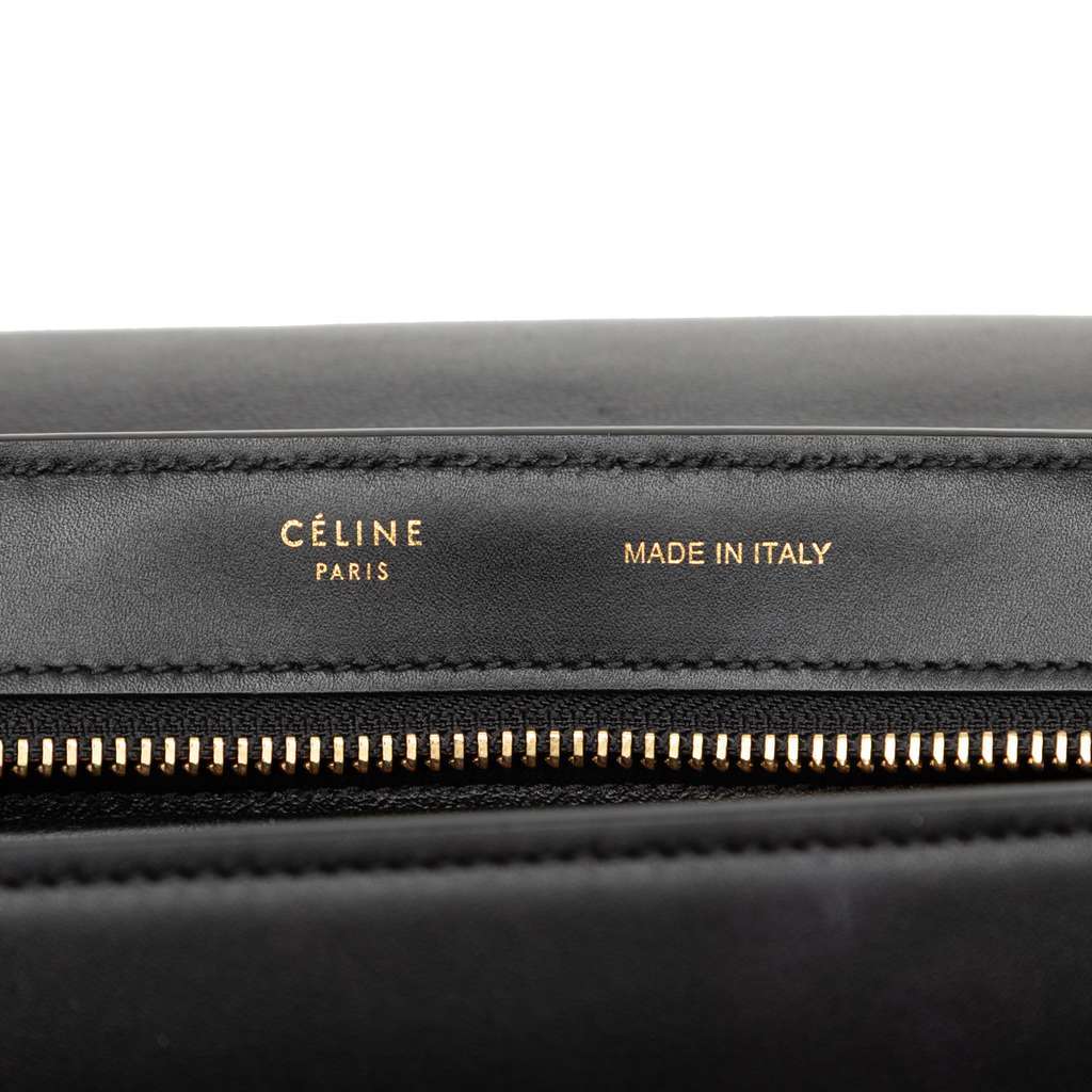 Celine Small Tricolor Leather Trapeze Satchel Black Leather Very good condition - Box View