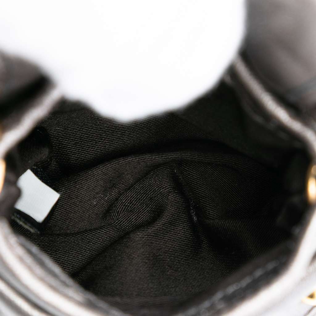 Miu Miu Mini Metallic Matelasse Lambskin Coffer Bag Charm Silver Leather Very good condition - Model View