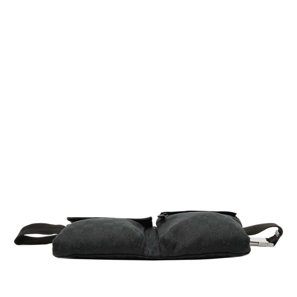 Gucci GG Canvas Double Pocket Belt Bag Black Canvas Good condition - Inside View