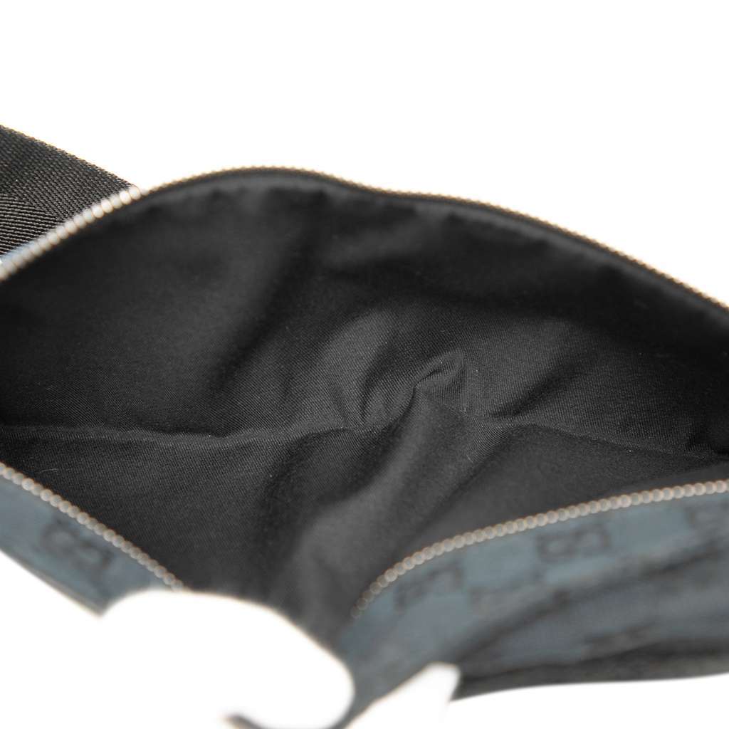 Gucci GG Canvas Double Pocket Belt Bag Black Canvas Good condition - Model View