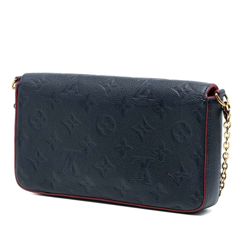 Louis Vuitton Monogram Empreinte Pochette Felicie Blue Leather Good - Back View