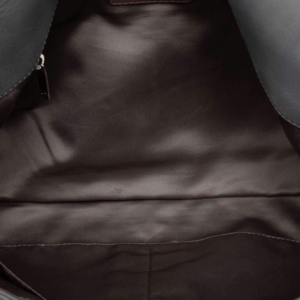 Chanel Vertical Quilted Iridescent Calfskin Mademoiselle Lock Bijoux Flap Grey Leather Good - Model View