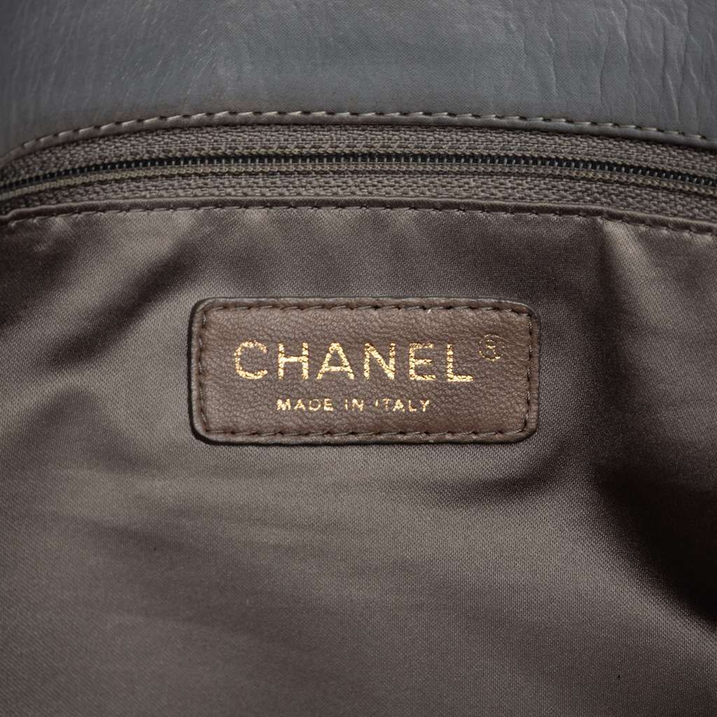 Chanel Vertical Quilted Iridescent Calfskin Mademoiselle Lock Bijoux Flap Grey Leather Good - Box View