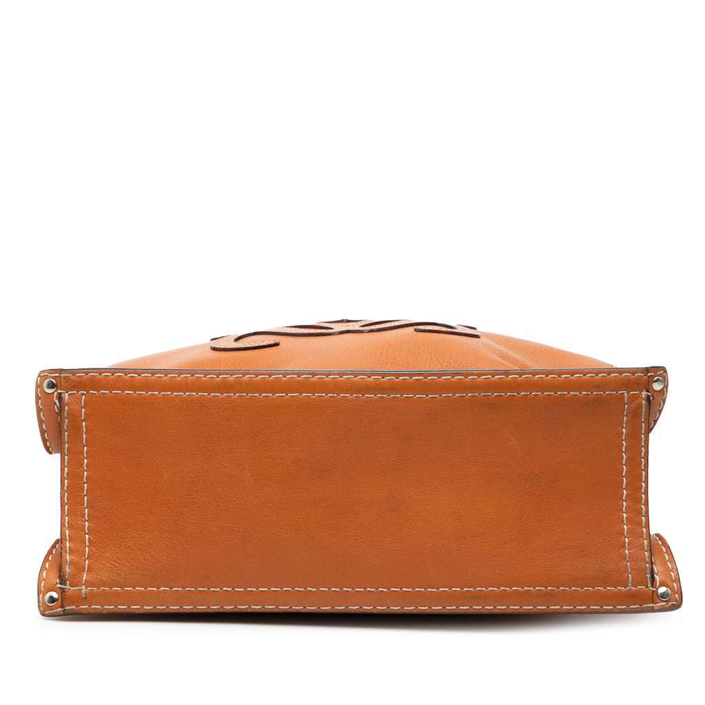 Loewe Leather Anagram Crossbody Brown Leather Good - Inside View