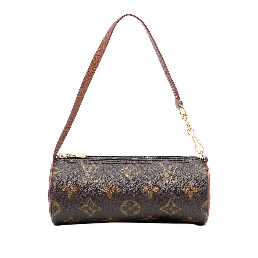 Louis Vuitton Monogram Papillon Pochette Brown Good - Front View