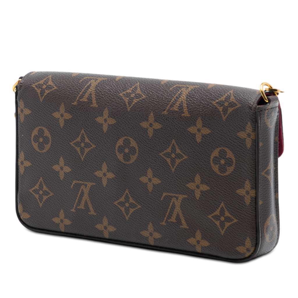 Louis Vuitton Monogram Pochette Felicie Brown Good - Back View
