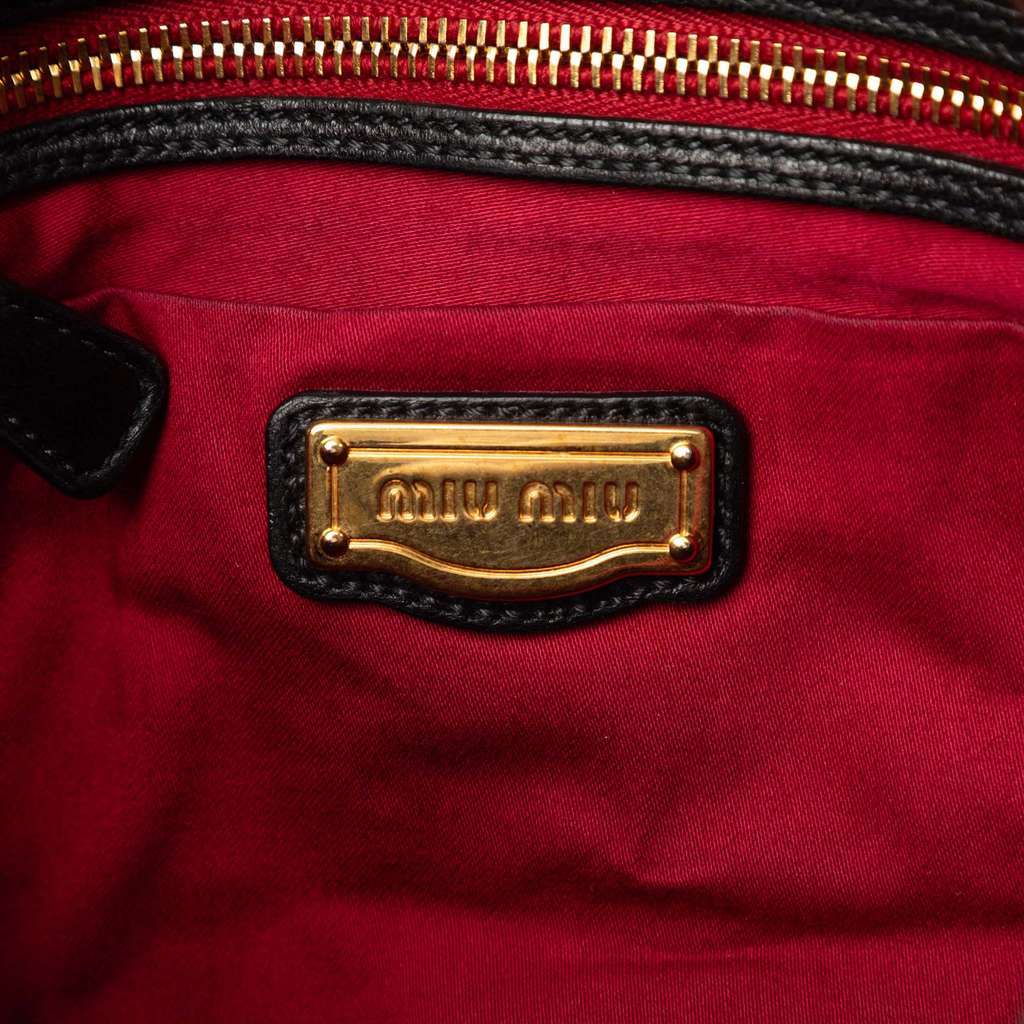 Miu Miu Matelasse Nappa Coffer Satchel Black Leather Good - Box View