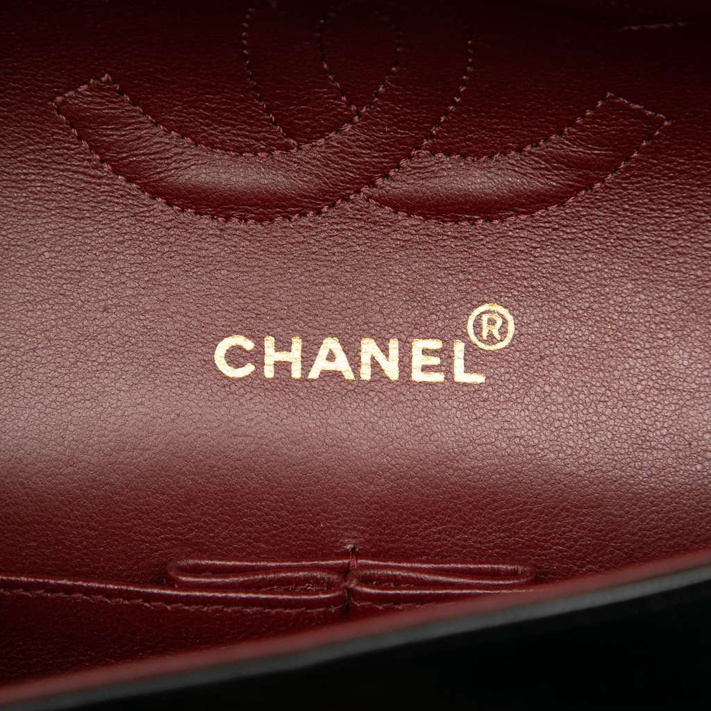 Chanel Medium Classic Lambskin Double Flap Black Leather Good - Box View