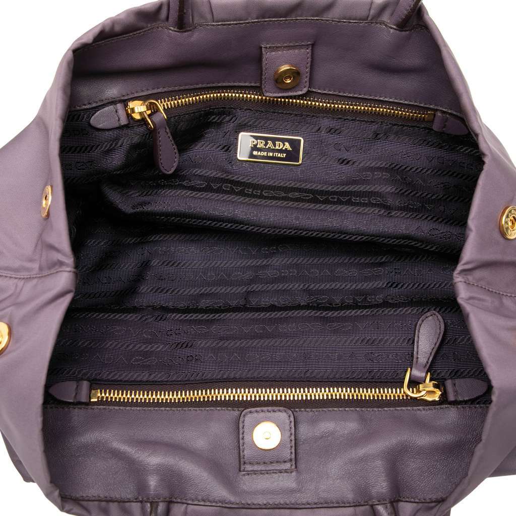 Prada Tessuto Fiocco Tote Purple Very good - Model View