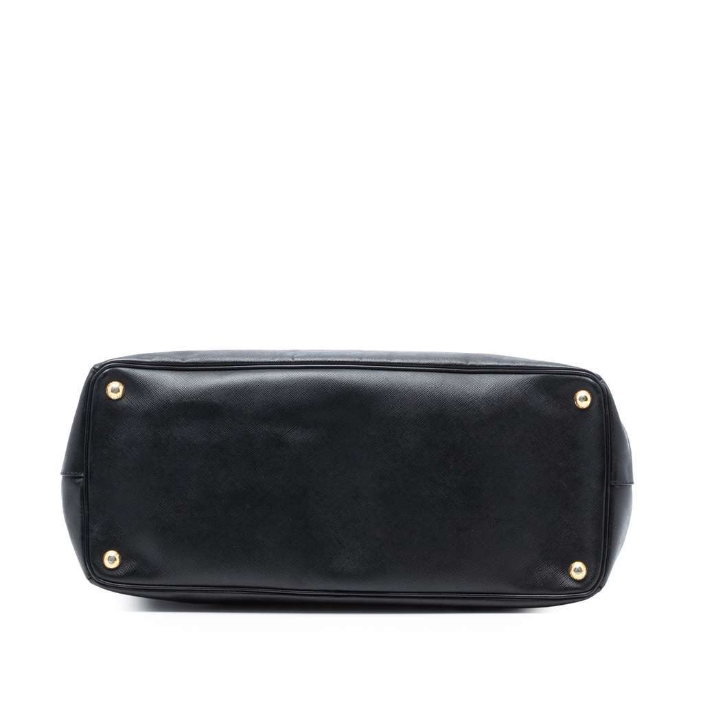 Prada Large Saffiano Lux Galleria Double Zip Tote Black Leather Good - Inside View