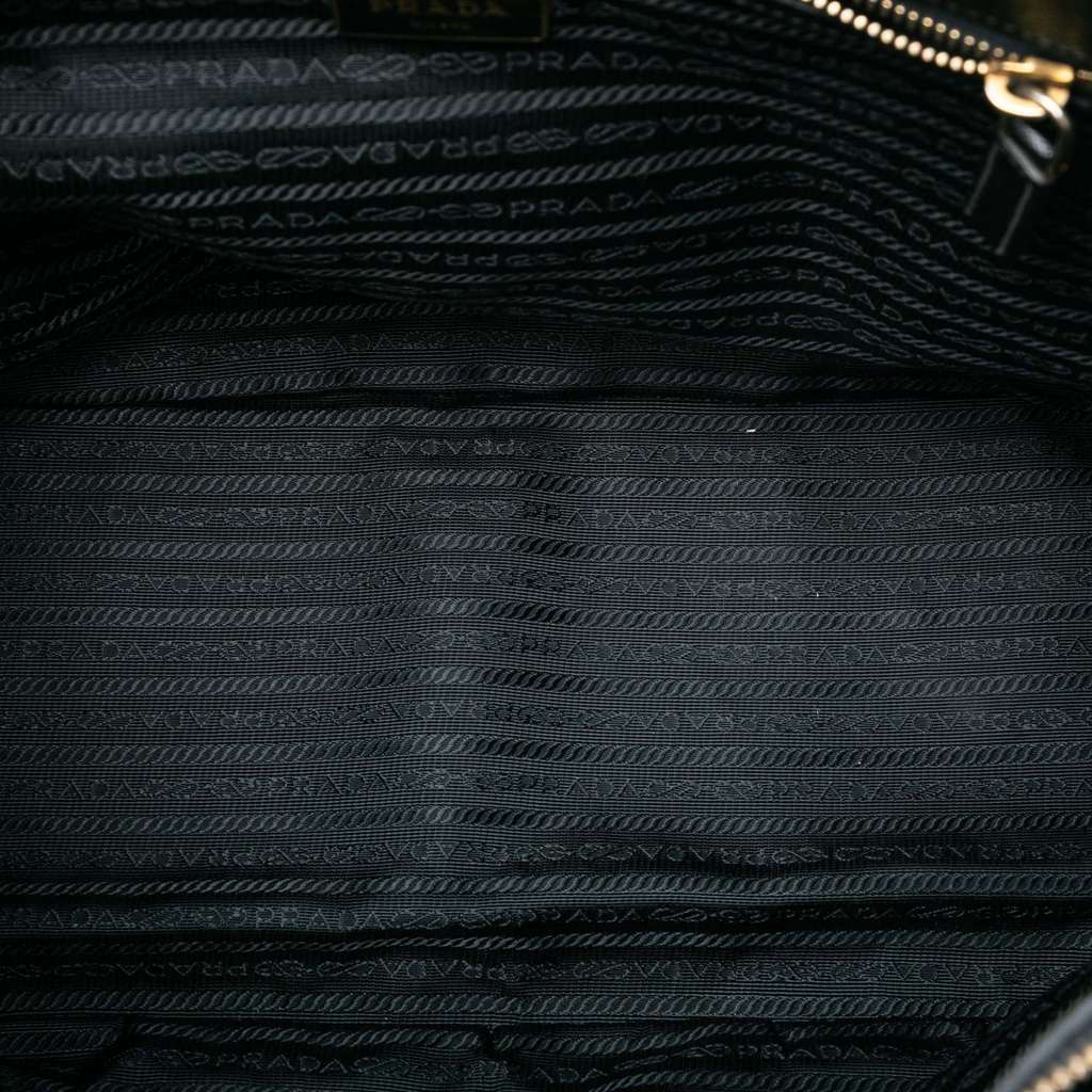 Prada Large Saffiano Lux Galleria Double Zip Tote Black Leather Good - Model View