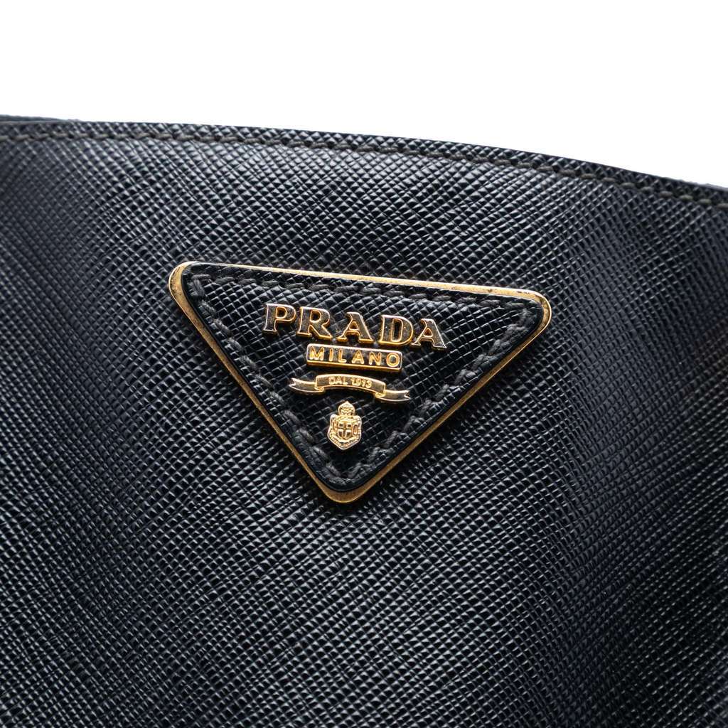 Prada Large Saffiano Lux Galleria Double Zip Tote Black Leather Good - Box View