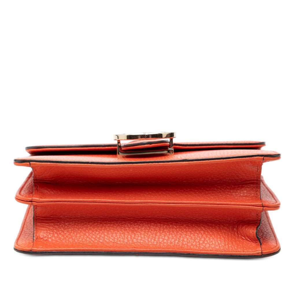 Gucci Small Dollar Calfskin Interlocking G Crossbody Orange Leather Very good - Inside View