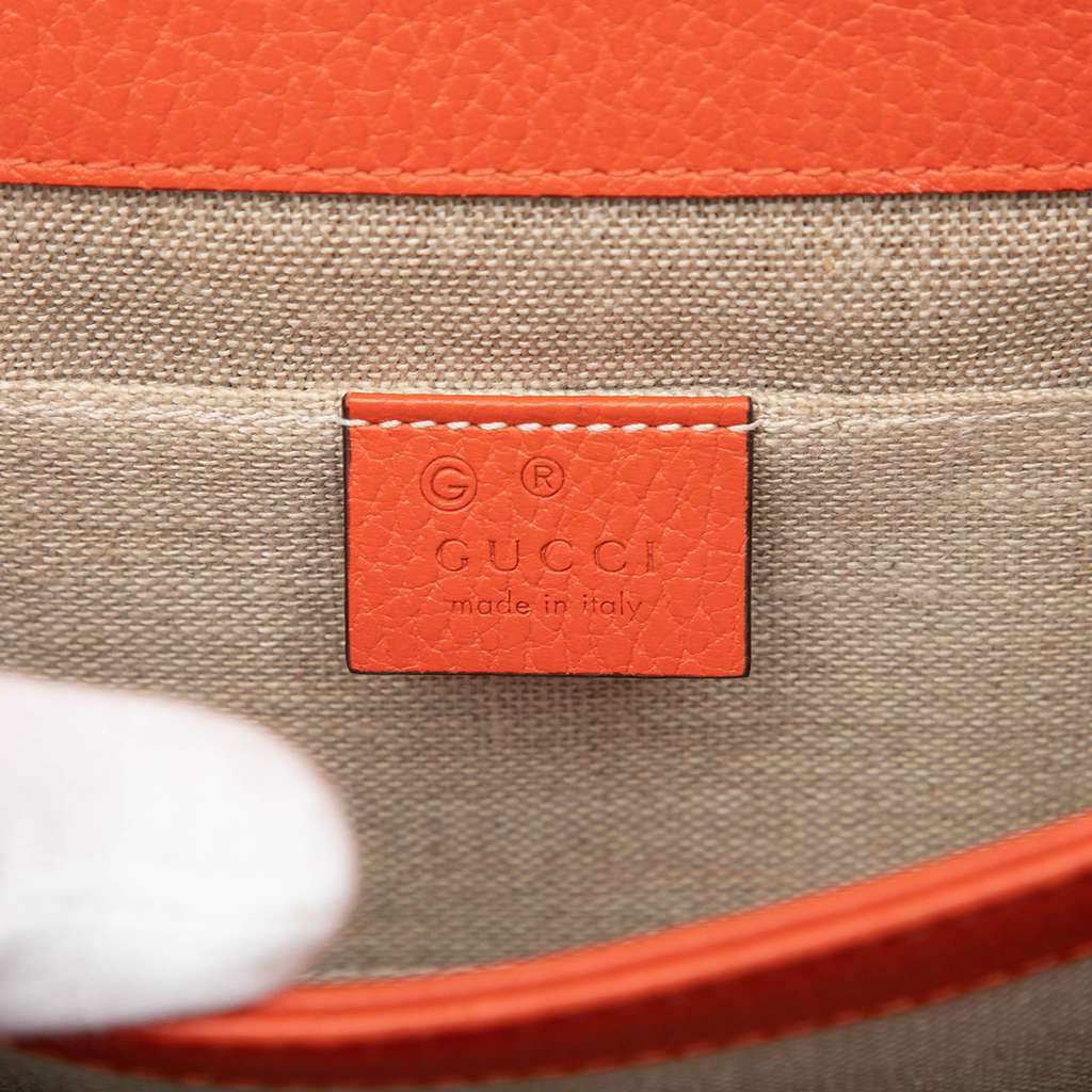 Gucci Small Dollar Calfskin Interlocking G Crossbody Orange Leather Very good - Box View