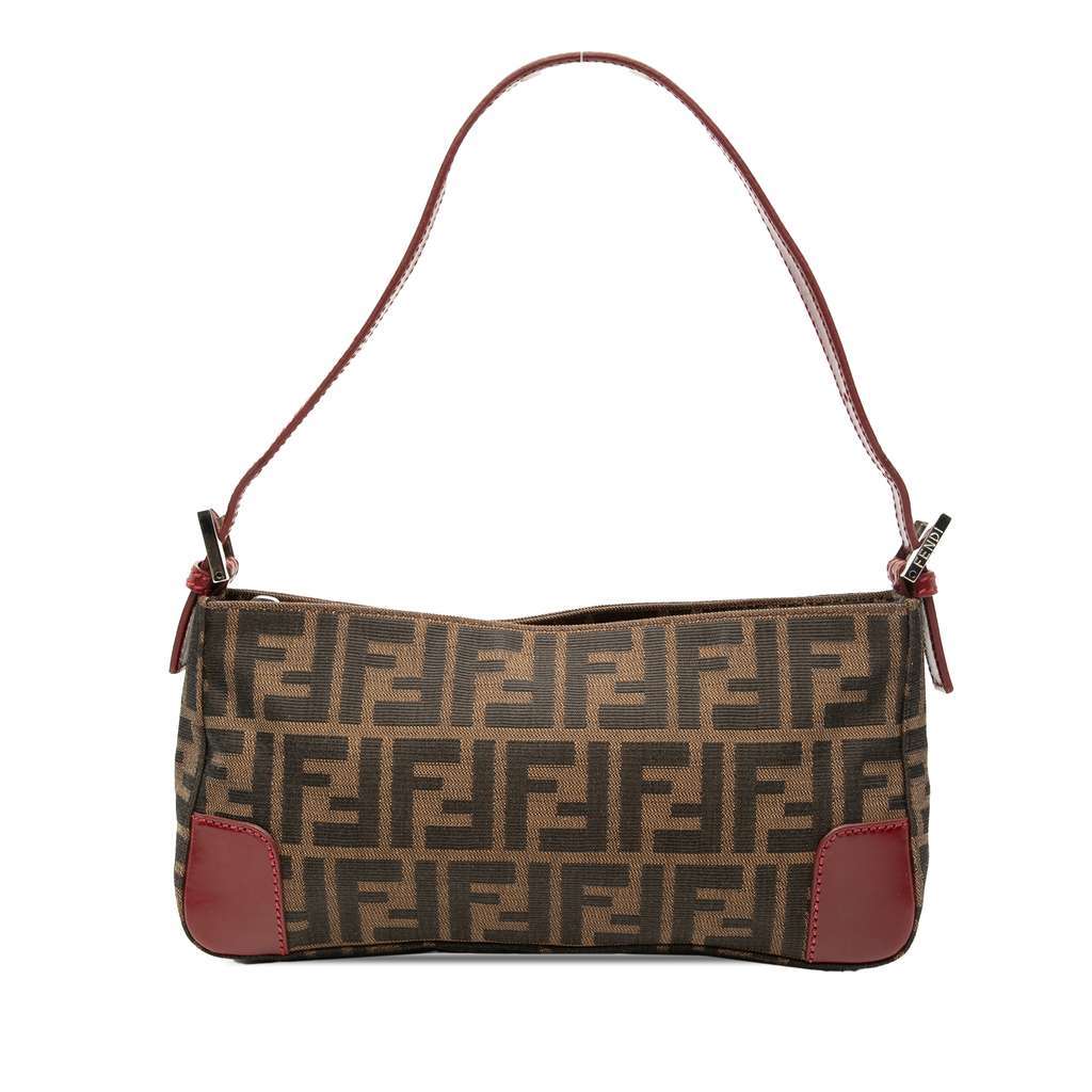 Fendi Zucca Canvas Shoulder Bag Brown Canvas Very good - Front View